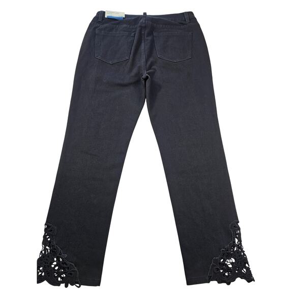 NWT Soft Surroundings triple S stretch 10P Crochet Ankle Pant black 10 PETITE - Picture 2 of 8